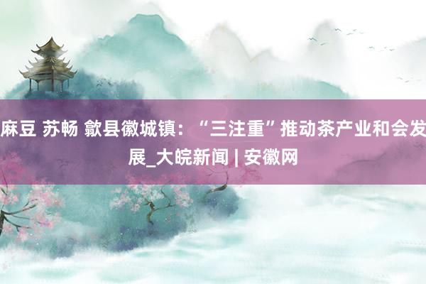 麻豆 苏畅 歙县徽城镇:“三注重”推动茶产业和会发展_大皖新闻 | 安徽网