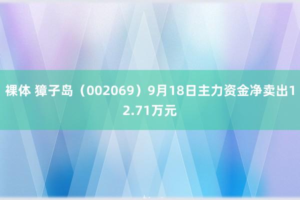 裸体 獐子岛(002069)9月18日主力资金净卖出12.71万元