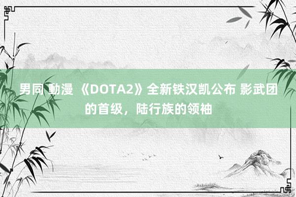 男同 動漫 《DOTA2》全新铁汉凯公布 影武团的首级,陆行族的领袖