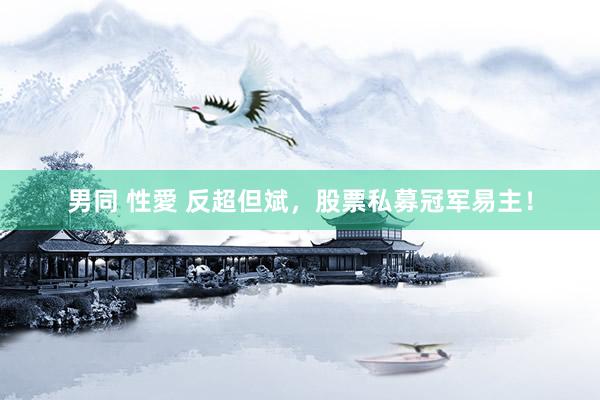 男同 性愛 反超但斌,股票私募冠军易主!
