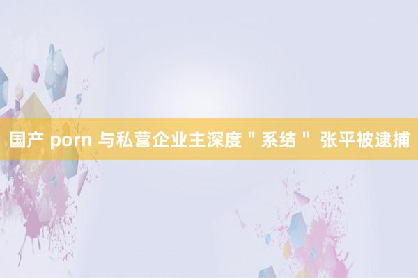 国产 porn 与私营企业主深度"系结" 张平被逮捕