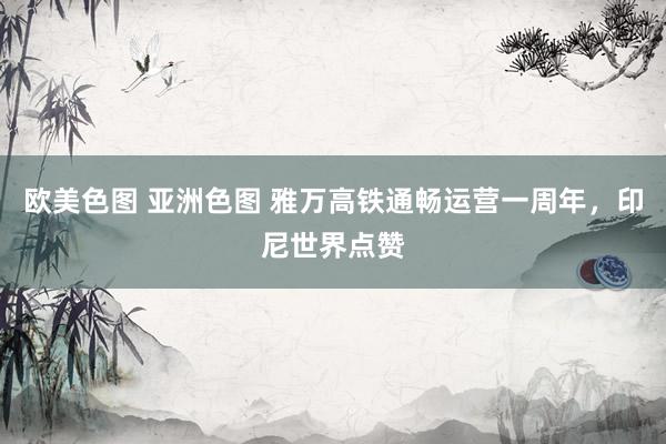 欧美色图 亚洲色图 雅万高铁通畅运营一周年,印尼世界点赞