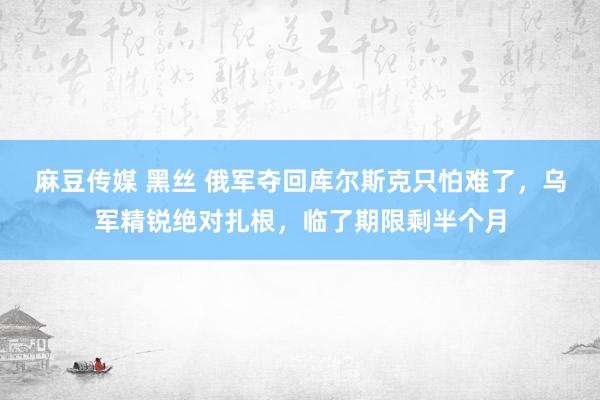 麻豆传媒 黑丝 俄军夺回库尔斯克只怕难了,乌军精锐绝对扎根,临了期限剩半个月