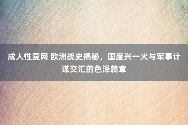 成人性爱网 欧洲战史揭秘,国度兴一火与军事计谋交汇的色泽篇章