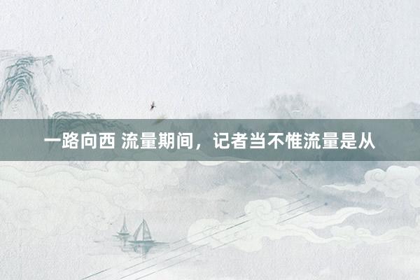 一路向西 流量期间，记者当不惟流量是从
