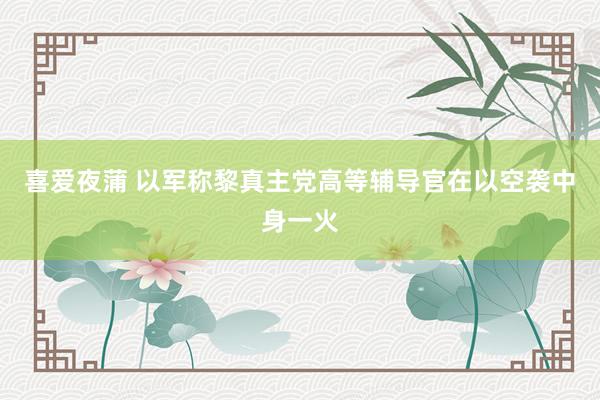 喜爱夜蒲 以军称黎真主党高等辅导官在以空袭中身一火