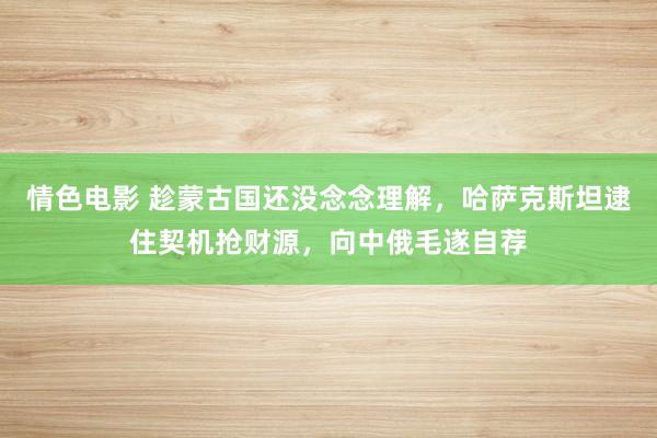 情色电影 趁蒙古国还没念念理解，哈萨克斯坦逮住契机抢财源，向中俄毛遂自荐