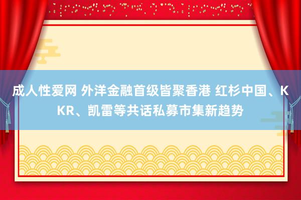 成人性爱网 外洋金融首级皆聚香港 红杉中国、KKR、凯雷等共话私募市集新趋势