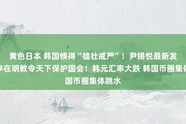 黄色日本 韩国倏得“雄壮戒严”!尹锡悦最新发声!李在明敕令天下保护国会!韩元汇率大跌 韩国币圈集体跳水