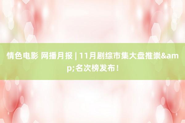 情色电影 网播月报 | 11月剧综市集大盘推崇&名次榜发布!