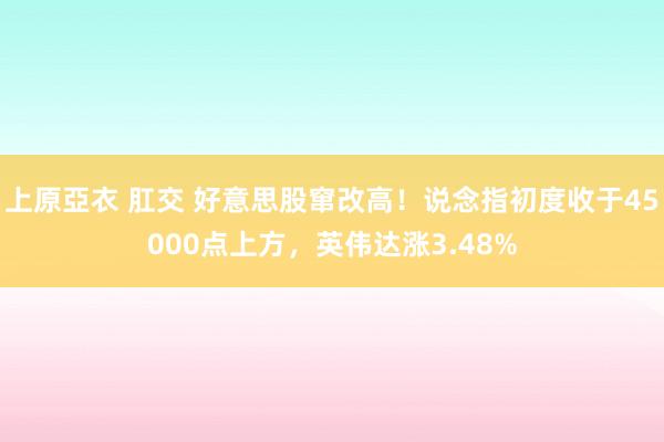 上原亞衣 肛交 好意思股窜改高!说念指初度收于45000点上方,英伟达涨3.48%