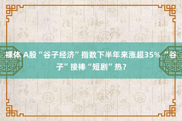 裸体 A股“谷子经济”指数下半年来涨超35% “谷子”接棒“短剧”热?
