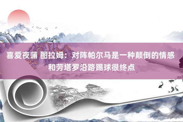 喜爱夜蒲 图拉姆:对阵帕尔马是一种颠倒的情感 和劳塔罗沿路踢球很终点