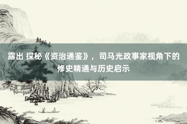 露出 探秘《资治通鉴》,司马光政事家视角下的修史精通与历史启示