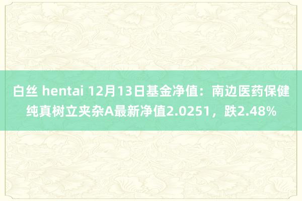 白丝 hentai 12月13日基金净值：南边医药保健纯真树立夹杂A最新净值2.0251，跌2.48%