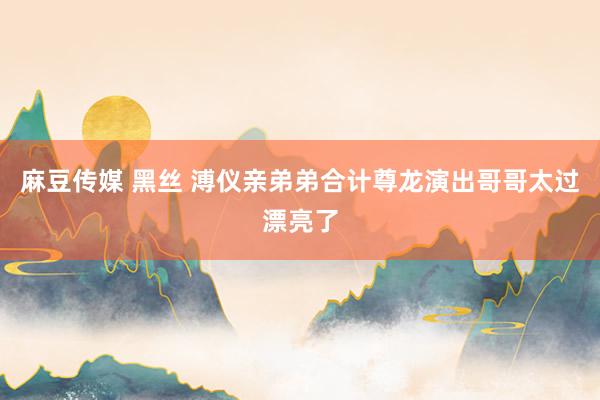 麻豆传媒 黑丝 溥仪亲弟弟合计尊龙演出哥哥太过漂亮了