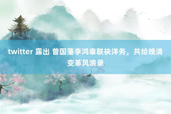 twitter 露出 曾国藩李鸿章联袂洋务,共绘晚清变革风浪录