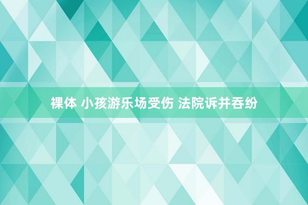 裸体 小孩游乐场受伤 法院诉并吞纷