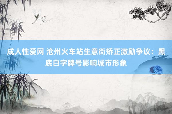 成人性爱网 沧州火车站生意街矫正激励争议:黑底白字牌号影响城市形象
