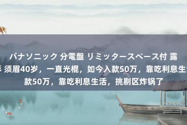 パナソニック 分電盤 リミッタースペース付 露出・半埋込両用形 须眉40岁,一直光棍,如今入款50万,靠吃利息生活,挑剔区炸锅了