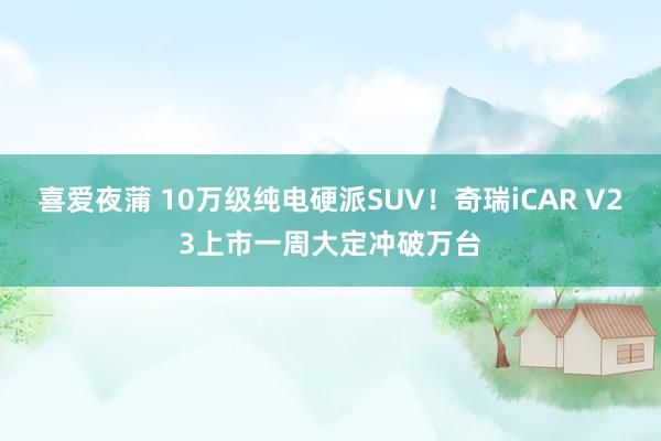 喜爱夜蒲 10万级纯电硬派SUV!奇瑞iCAR V23上市一周大定冲破万台