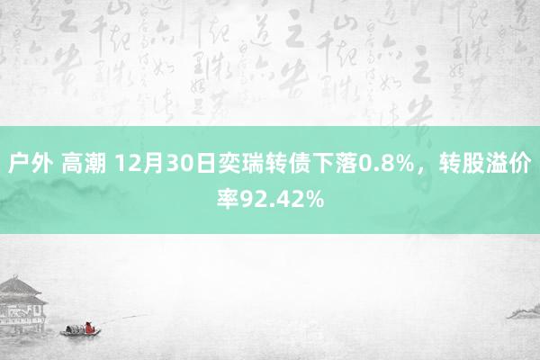 户外 高潮 12月30日奕瑞转债下落0.8%，转股溢价率92.42%
