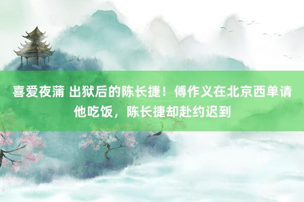 喜爱夜蒲 出狱后的陈长捷!傅作义在北京西单请他吃饭,陈长捷却赴约迟到