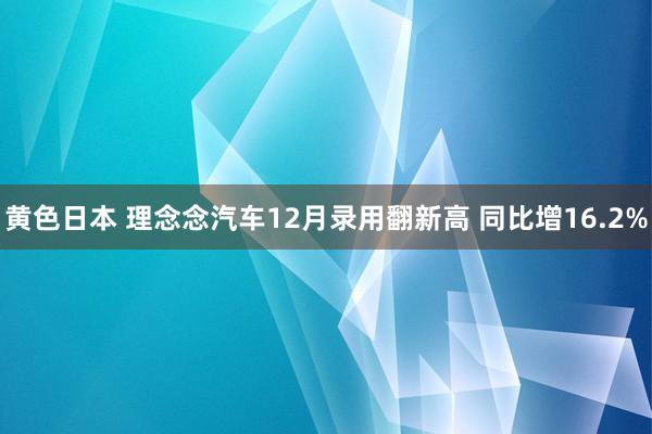 黄色日本 理念念汽车12月录用翻新高 同比增16.2%