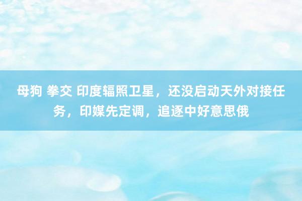 母狗 拳交 印度辐照卫星,还没启动天外对接任务,印媒先定调,追逐中好意思俄