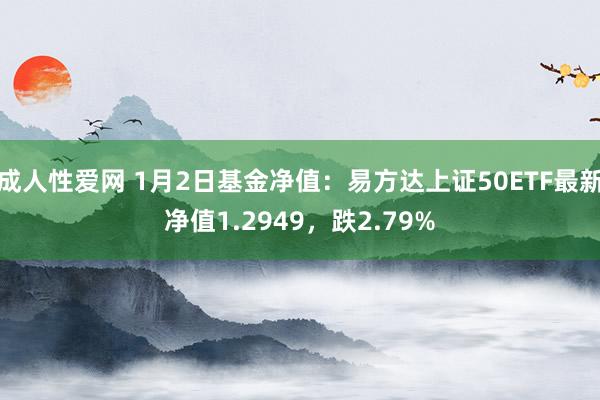 成人性爱网 1月2日基金净值:易方达上证50ETF最新净值1.2949,跌2.79%