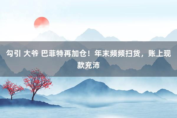 勾引 大爷 巴菲特再加仓!年末频频扫货,账上现款充沛