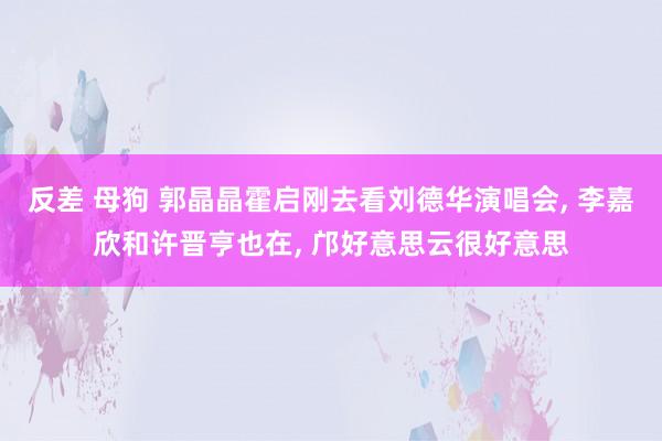 反差 母狗 郭晶晶霍启刚去看刘德华演唱会, 李嘉欣和许晋亨也在, 邝好意思云很好意思