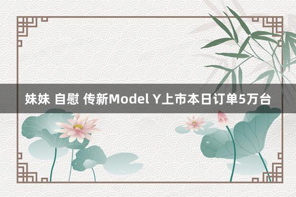 妹妹 自慰 传新Model Y上市本日订单5万台