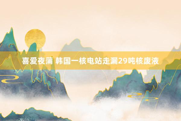 喜爱夜蒲 韩国一核电站走漏29吨核废液