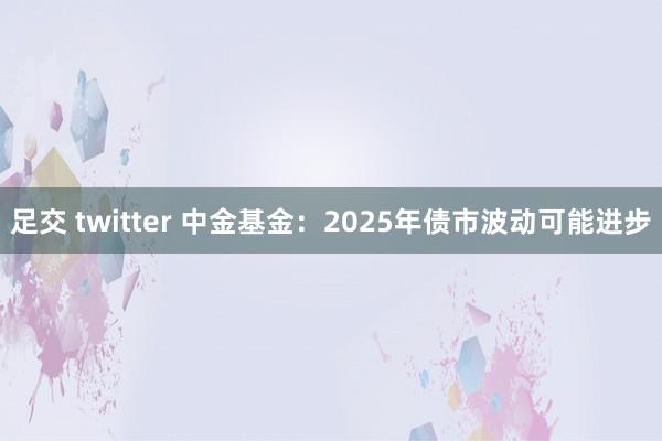足交 twitter 中金基金:2025年债市波动可能进步