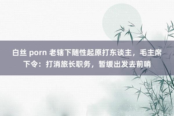 白丝 porn 老辖下随性起原打东谈主，毛主席下令：打消旅长职务，暂缓出发去前哨