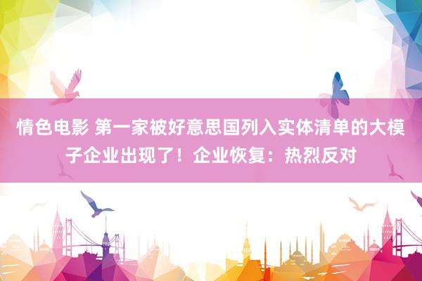 情色电影 第一家被好意思国列入实体清单的大模子企业出现了！企业恢复：热烈反对