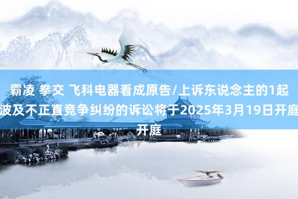 霸凌 拳交 飞科电器看成原告/上诉东说念主的1起波及不正直竞争纠纷的诉讼将于2025年3月19日开庭