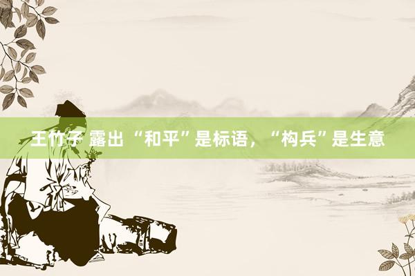 王竹子 露出 “和平”是标语,“构兵”是生意