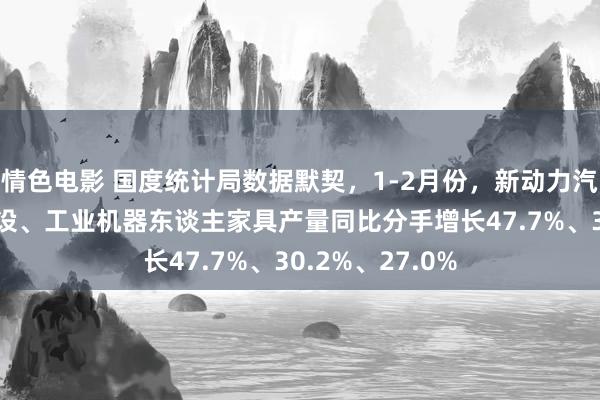情色电影 国度统计局数据默契,1-2月份,新动力汽车、3D打印建设、工业机器东谈主家具产量同比分手增长47.7%、30.2%、27.0%
