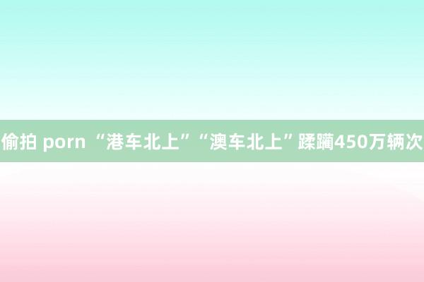 偷拍 porn “港车北上”“澳车北上”蹂躏450万辆次