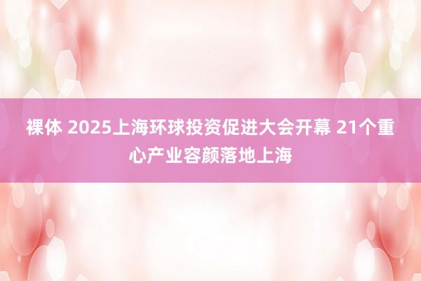 裸体 2025上海环球投资促进大会开幕 21个重心产业容颜落地上海