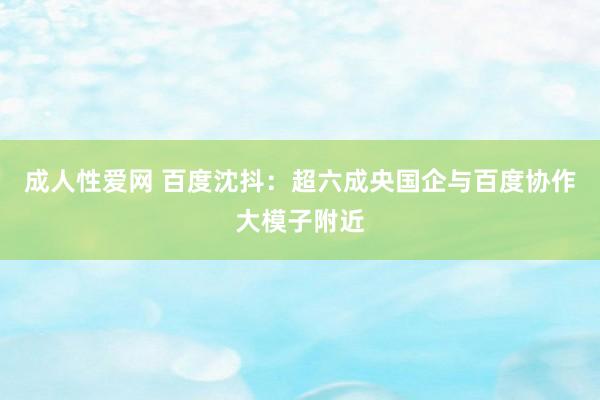 成人性爱网 百度沈抖:超六成央国企与百度协作大模子附近