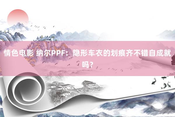 情色电影 纳尔PPF:隐形车衣的划痕齐不错自成就吗?