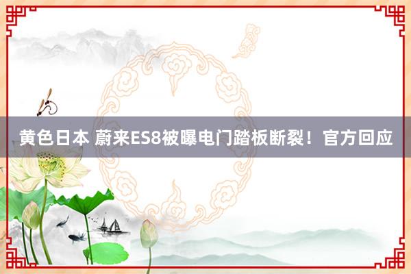 黄色日本 蔚来ES8被曝电门踏板断裂!官方回应
