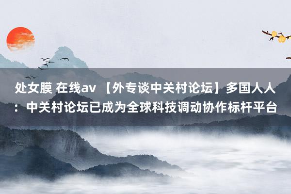 处女膜 在线av 【外专谈中关村论坛】多国人人:中关村论坛已成为全球科技调动协作标杆平台