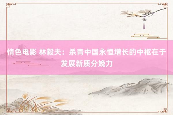 情色电影 林毅夫:杀青中国永恒增长的中枢在于发展新质分娩力