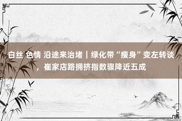 白丝 色情 沿途来治堵｜绿化带“瘦身”变左转谈，崔家店路拥挤指数骤降近五成