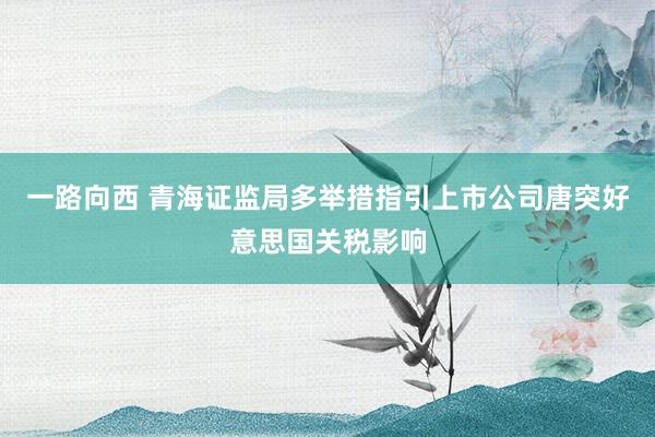 一路向西 青海证监局多举措指引上市公司唐突好意思国关税影响