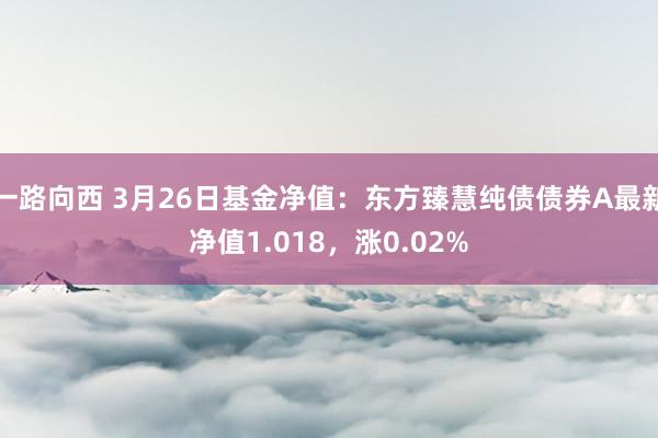 一路向西 3月26日基金净值:东方臻慧纯债债券A最新净值1.018,涨0.02%